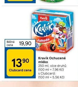 Kravík Ochucené mléko 250 ml