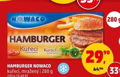 Hamburger kuřecí mražený Nowaco