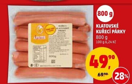 Kuřecí klatovské párky DZ Klatovy