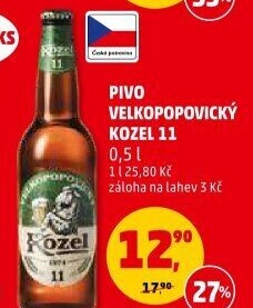 Pivo ležák 11° Velkopopovický Kozel