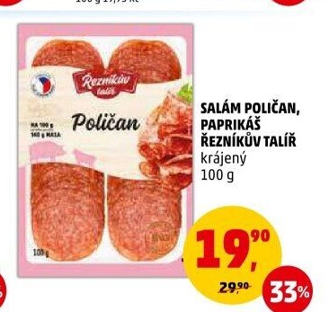 Salám Poličan Řezníkův talíř