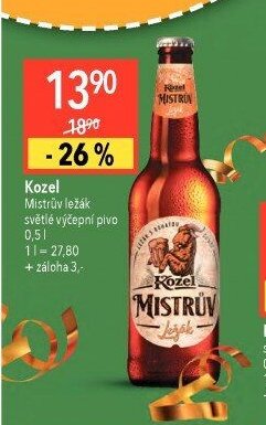 Kozel Mistrův ležák světlý výčepní pivo 0,5 l