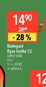 Radegast Ryze hořká 12 světlý ležák 0,5 l
