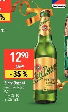 Zlatý Bažant prémiový ležák 0,5 l