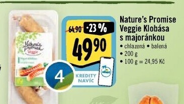 Klobása s majoránkou Veggie Nature'