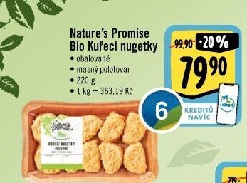 Kuřecí nugetky obalované bio Nature'