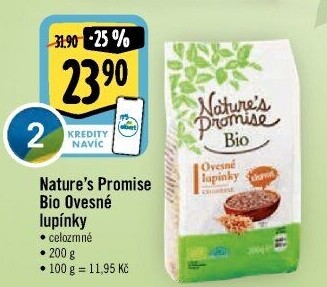 Lupínky ovesné celozrnné bio Nature'