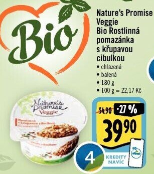 Pomazánka s křupavou cibulkou Veggie Bio Nature'
