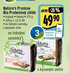 Proteinový chléb bio Nature'