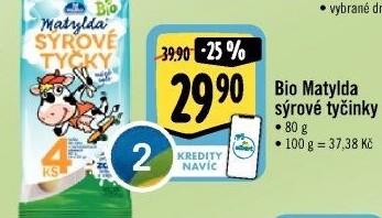 Sýrové tyčky bio Matylda Milko