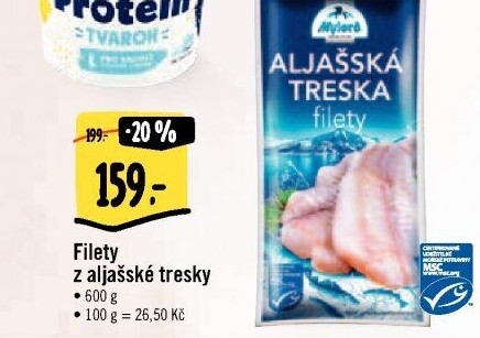 Aljašská treska filety mražená Mylord