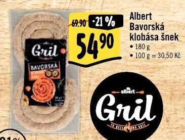 Bavorská klobása šnek Albert Gril