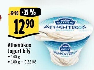 Bílý jogurt řeckého typu Athentikos Kunín