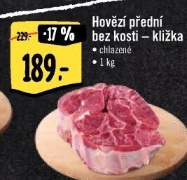 Hovězí přední bez kosti - kližka