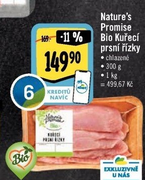 Kuřecí prsní řízky bio Nature'