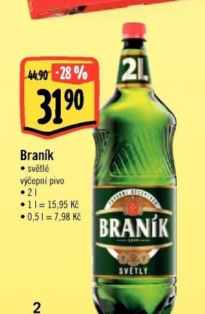 Pivo světlé výčepní 10° Braník