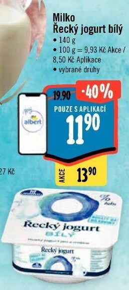 Ochucený jogurt řecký 0% Milko