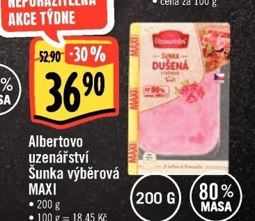 Šunka výběrová dušená Albertovo uzenářství