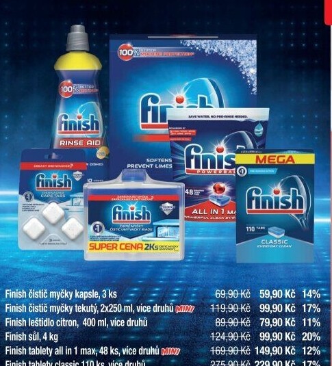 Čistič myčky při plné myčce Finish