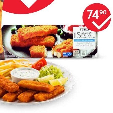 Tesco Obalované rybí prsty z tresky pestré 450 g