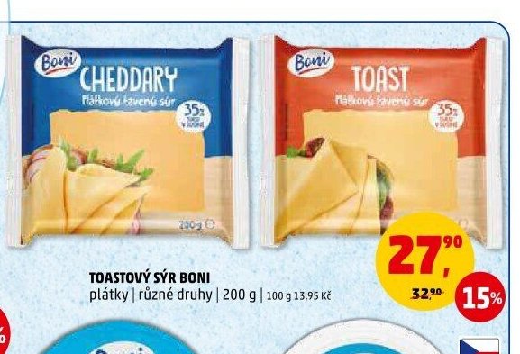 TOASTOVÝ SÝR BONI plátky | různé druhy