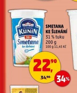 SMETANA KE ŠLEHÁNÍ KUNÍN