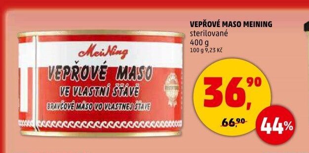 VEPŘOVÉ MASO MEINING sterilované