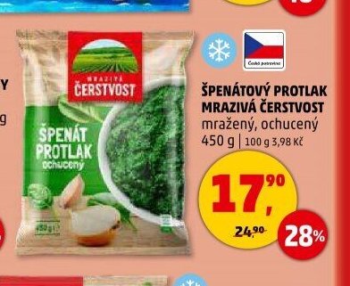 ŠPENÁTOVÝ PROTLAK MRAZIVÁ ČERSTVOST mražený, ochucený
