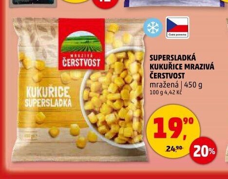 SUPERSLADKÁ KUKUŘICE MRAZIVÁ ČERSTVOST mražená