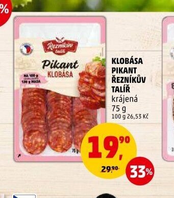 Klobása Pikant Řezníkův talíř 75 g