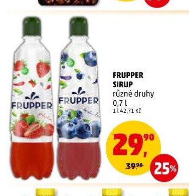 FRUPPER SIRUP různé druhy 0,7 l