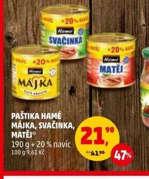 Paštika Hamé Májka, Svačinka, Matěj 190 g