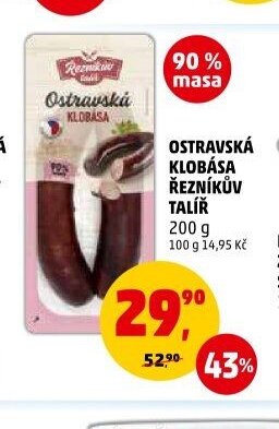 OSTRAVSKÁ KLOBÁSA ŘEZNÍKŮV TALÍŘ