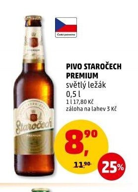 PIVO STAROČECH PREMIUM světlý ležák 0,5 l