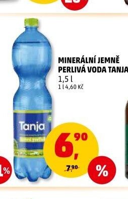 MINERÁLNÍ JEMNĚ PERLIVÁ VODA TANJA 1,5 l