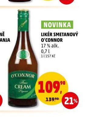 LIKÉR SMETANOVÝ O'CONNOR 17 % alk. 0,7 l