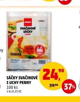 SÁČKY SVAČINOVÉ S UCHY PENNY 100 ks