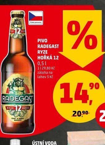 PIVO RADEGAST RYZE HOŘKÁ 12, 0,5 l