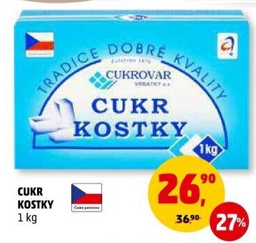 Kostkový cukr Cukrovar Vrbátky
