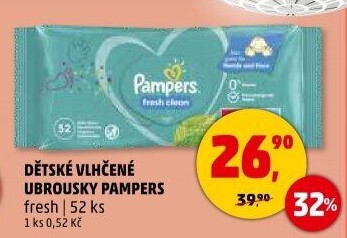 Vlhčené ubrousky dětské Pampers Baby Fresh Clean