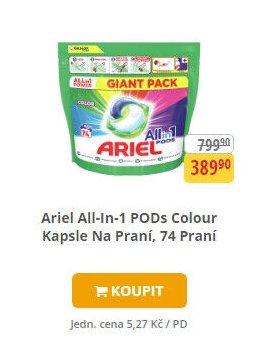 Ariel All-In-1 PODs Colour Kapsle Na Praní, 74 Praní