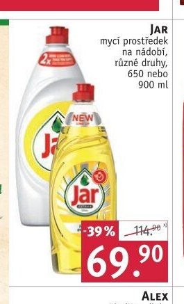 JAR mycí prostředek na nádobí, různé druhy, 650 nebo 900 ml