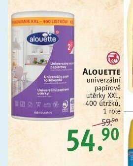 ALOUETTE univerzální papírové utěrky XXL, 400 útržků, 1 role