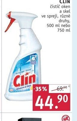 CLIN čistič oken a skel ve spreji, různé druhy, 500 ml nebo 750 ml