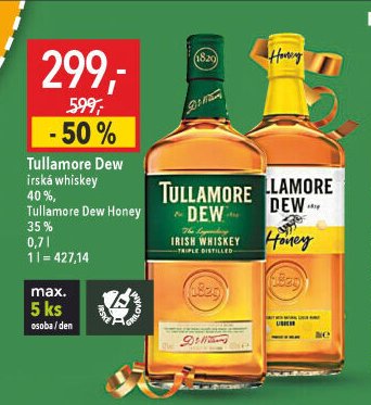 Tullamore Dew irská whiskey / Tullamore Dew Honey