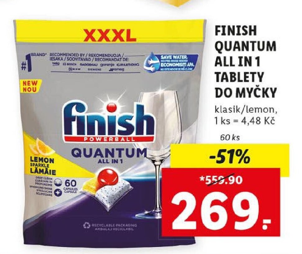 Finish Quantum All In 1 tablety do myčky