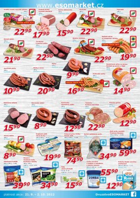 akční leták ESO MARKET 21.9.2022-2.10.2022