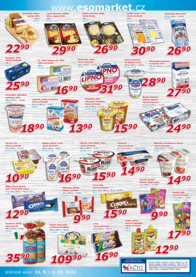 akční leták ESO MARKET 21.9.2022-2.10.2022