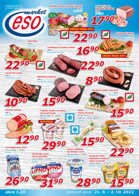 akční leták ESO MARKET 21.9.2022-2.10.2022
