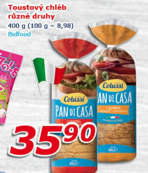 Italský toustový chléb Pan di Casa Colussi